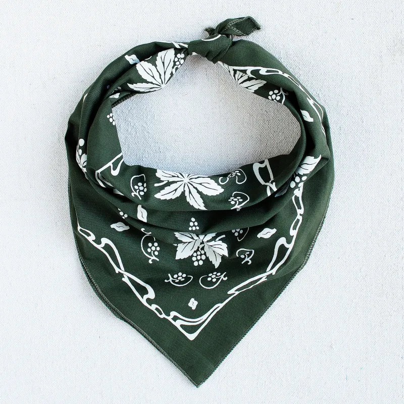 Olive New Leaf Bandana sold by Abracadana