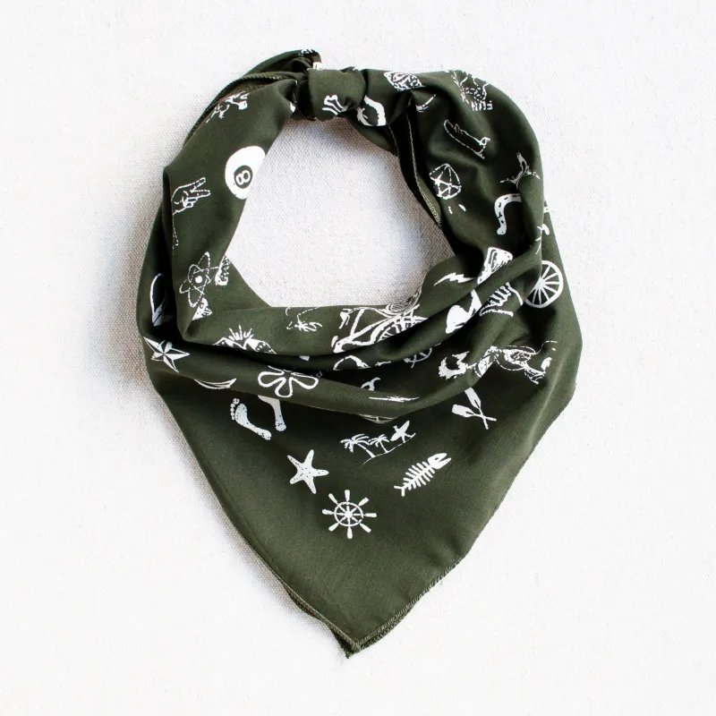 Olive Big Fun Bandana sold by Abracadana