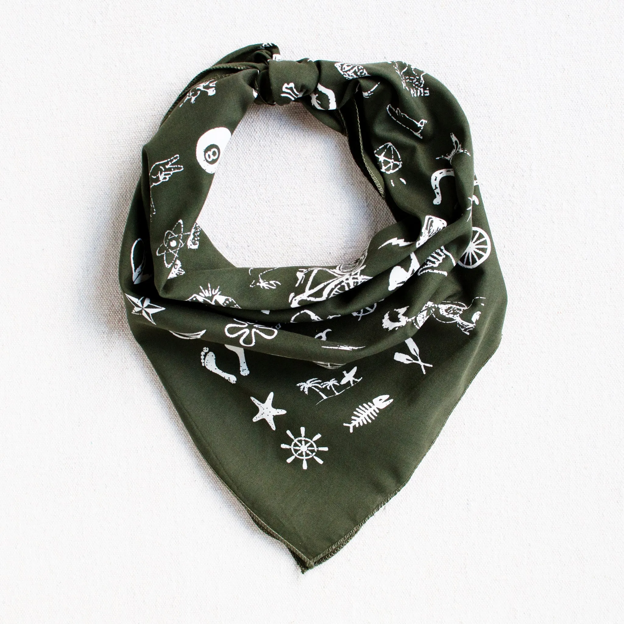 Olive Big Fun Bandana sold by Abracadana