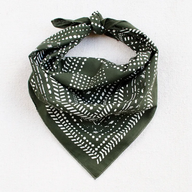 Olive Dot Dash Bandana sold by Abracadana