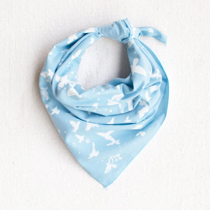 Light Blue Flock Bandana made by Abracadana