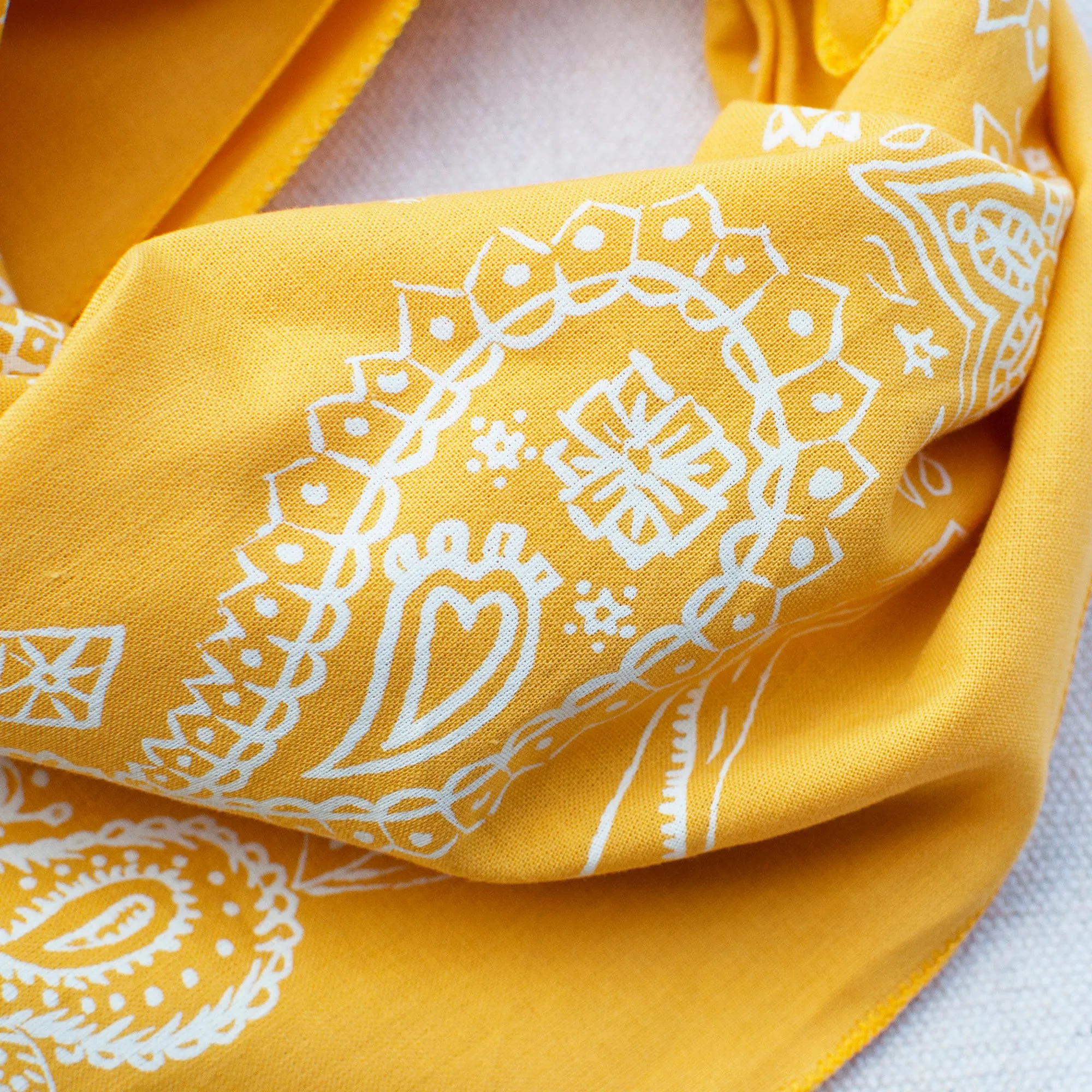 Golden Yellow Sketched Paisley Bandana sold by Abracadana product image thumbnail 3