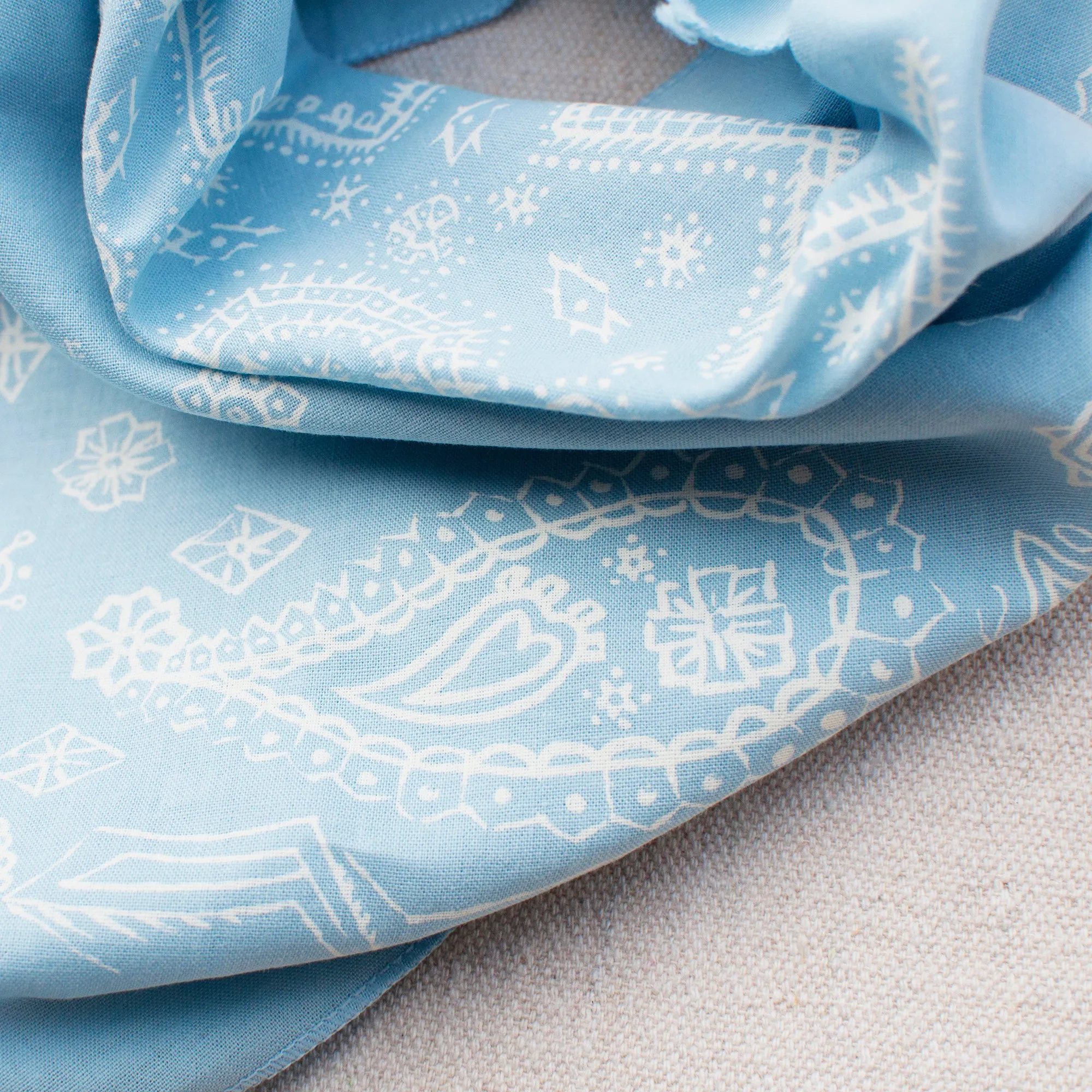 Light Blue Sketched Paisley Bandana sold by Abracadana product image thumbnail 3