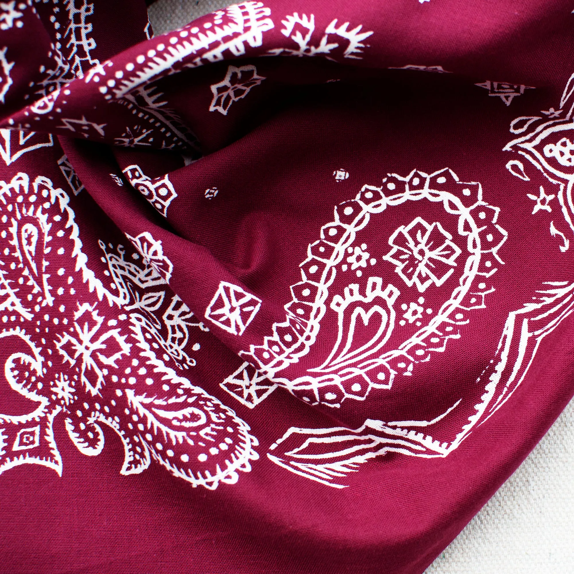 Wine Sketched Paisley Bandana sold by Abracadana product image thumbnail 2