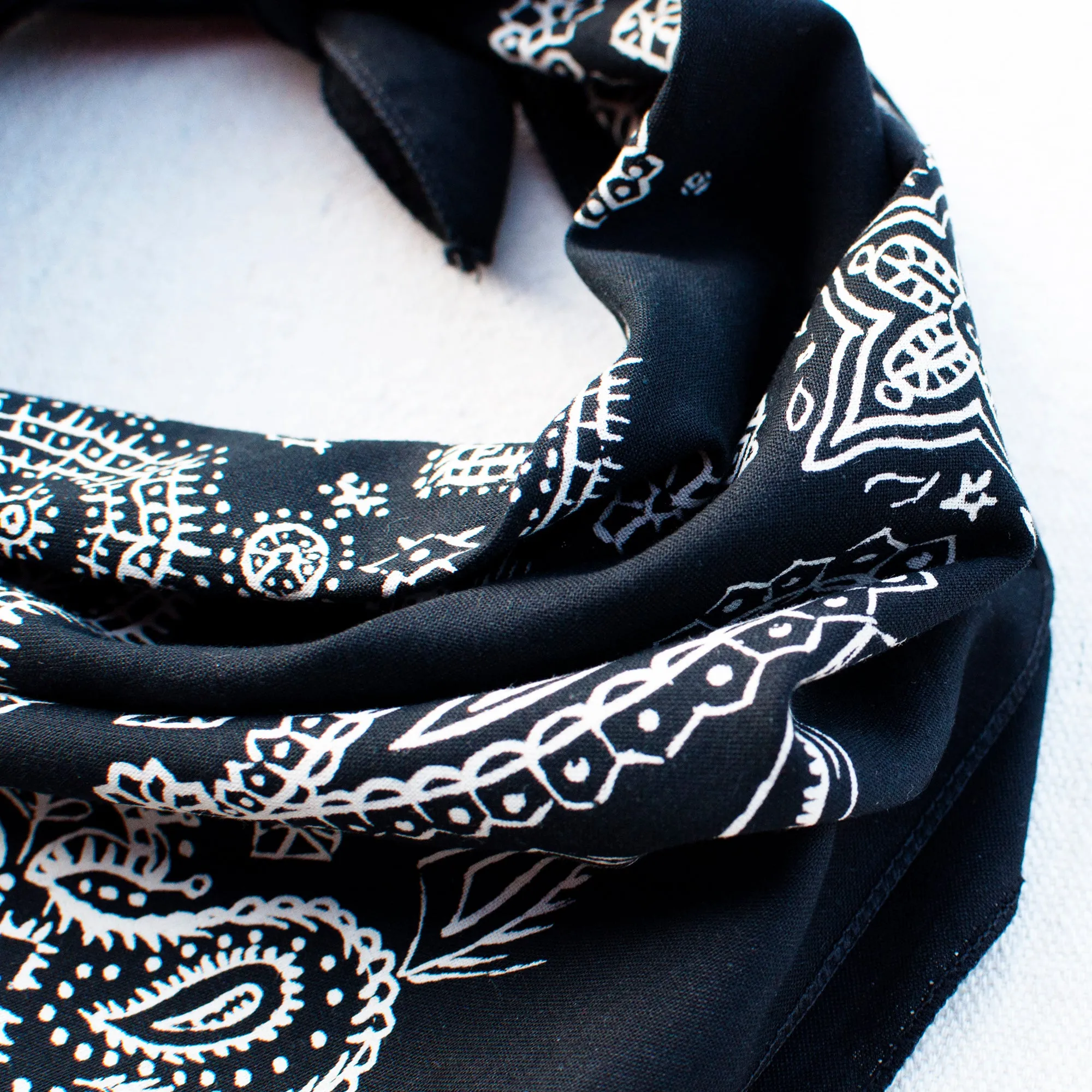 Black Sketched Paisley Bandana sold by Abracadana product image thumbnail 3