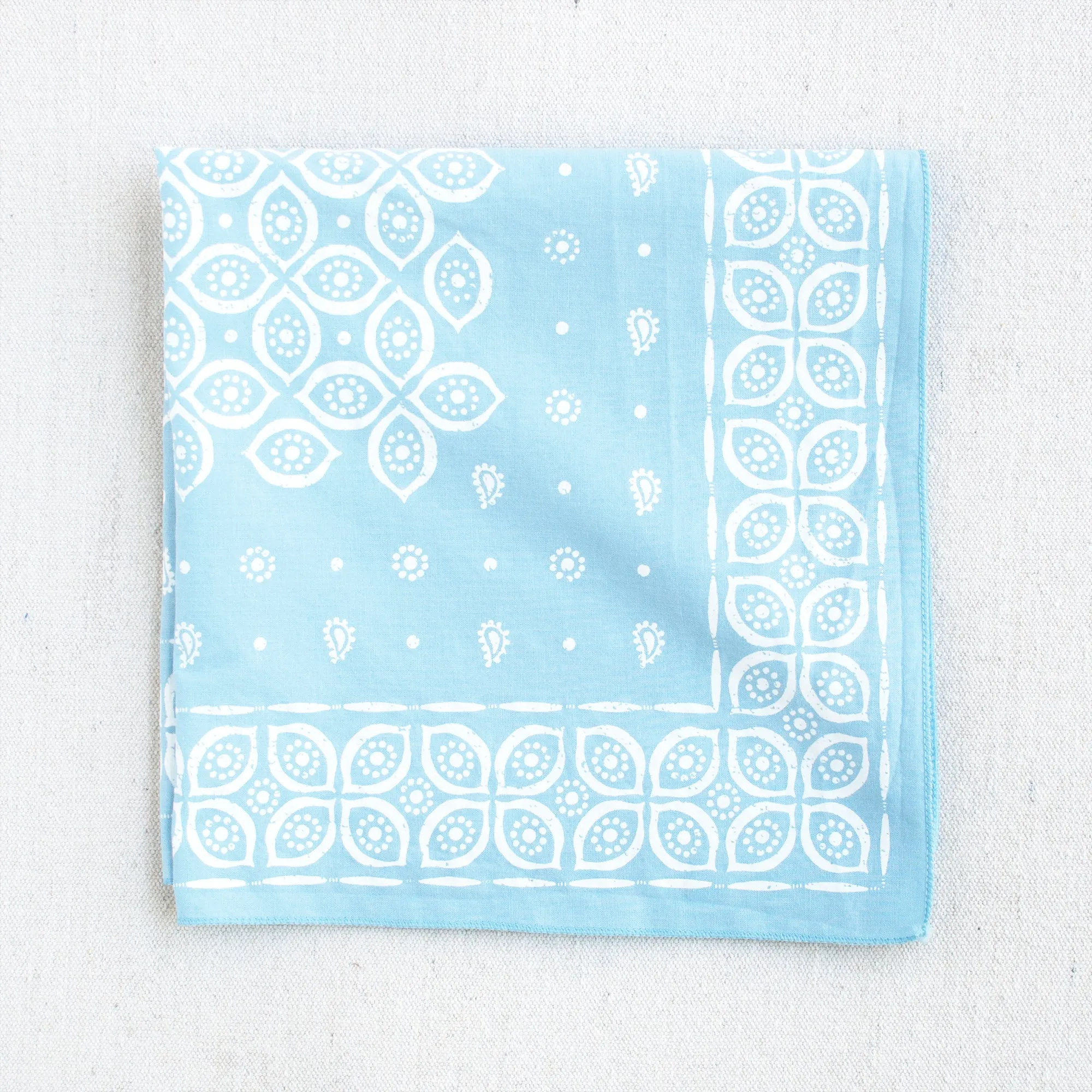 Light Blue Paisley Eye Bandana sold by Abracadana product image thumbnail 2