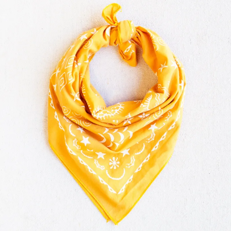 Golden Yellow Elements Bandana made by Abracadana