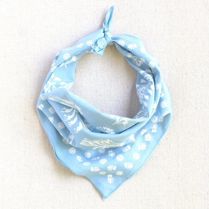 Light Blue Floral Bandana sold by Abracadana