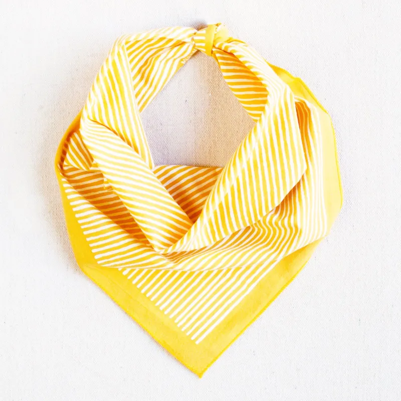 Golden Yellow Striped Bandana sold by Abracadana