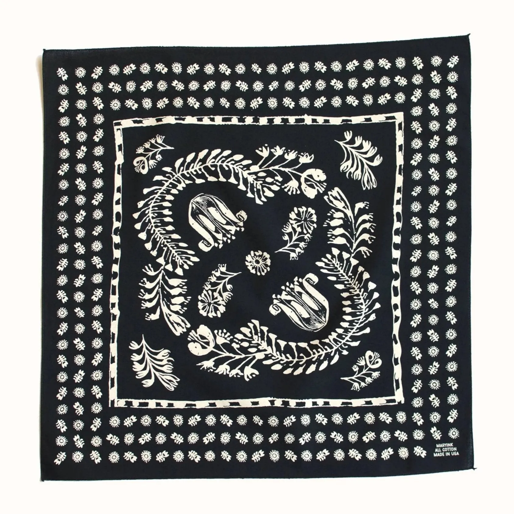 Black Floral Bandana sold by Abracadana product image thumbnail 2