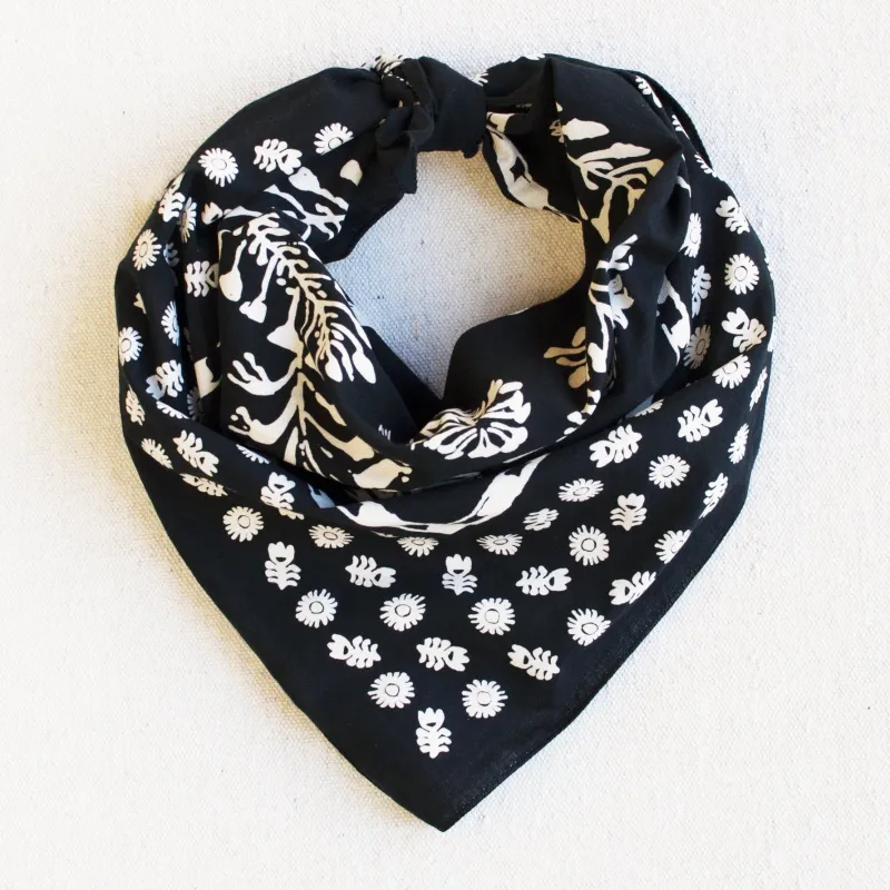 Black Floral Bandana sold by Abracadana