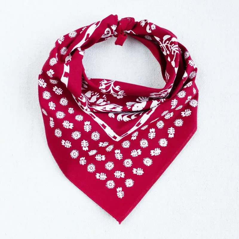 Red Floral Bandana sold by Abracadana