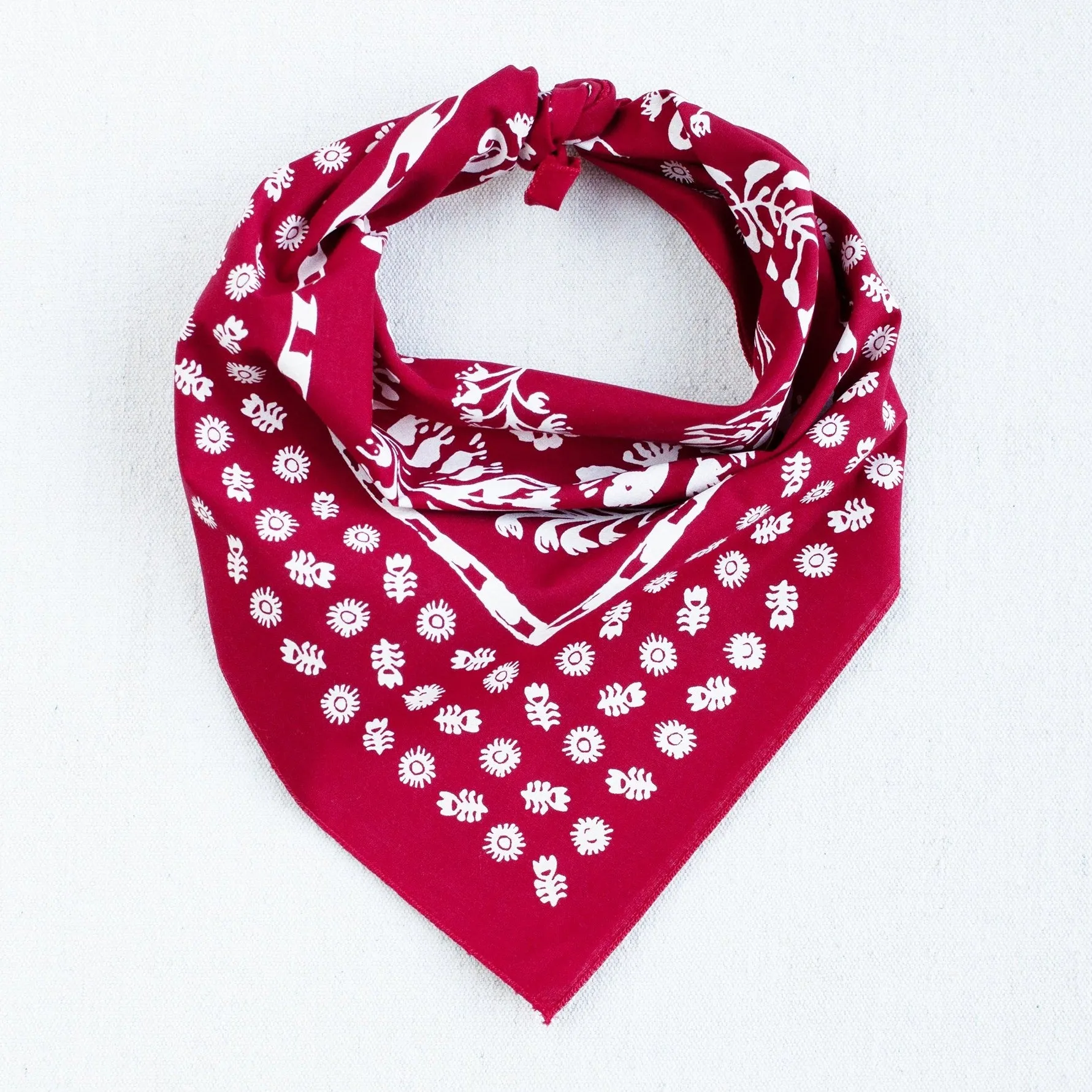 Red Floral Bandana sold by Abracadana