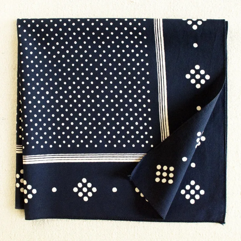 Navy Polka Dot Bandana sold by Abracadana