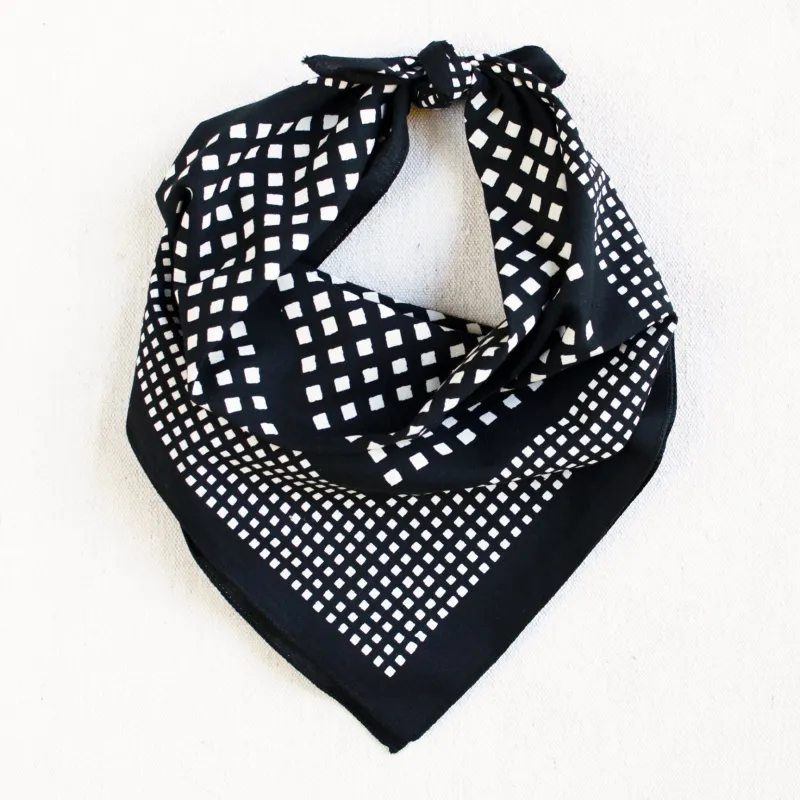 Black Windowpane Print Bandana sold by Abracadana