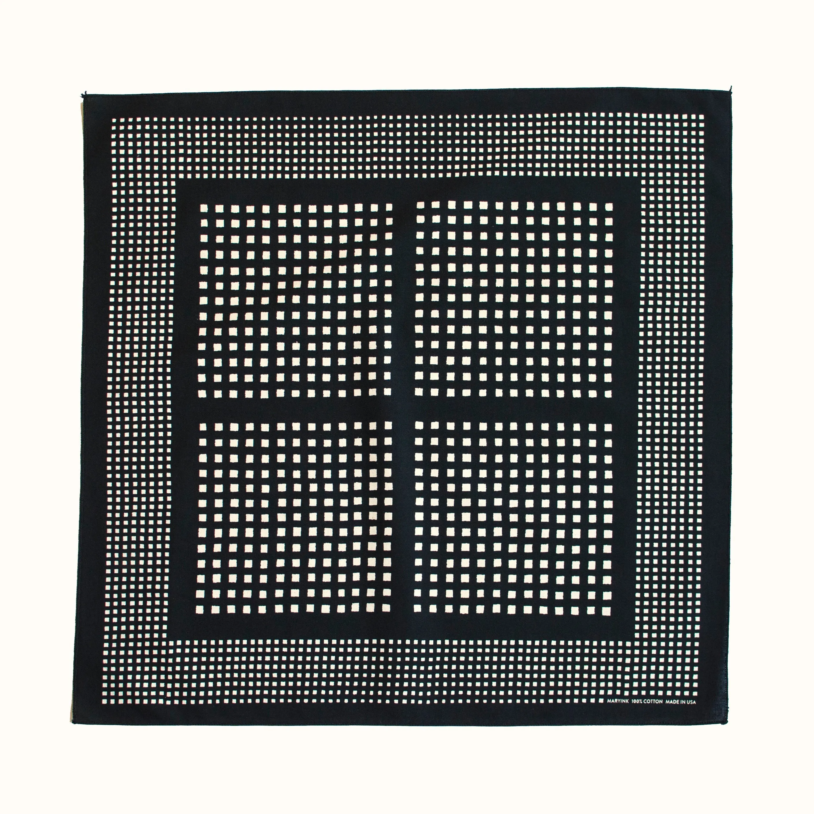 Black Windowpane Print Bandana sold by Abracadana product image thumbnail 4