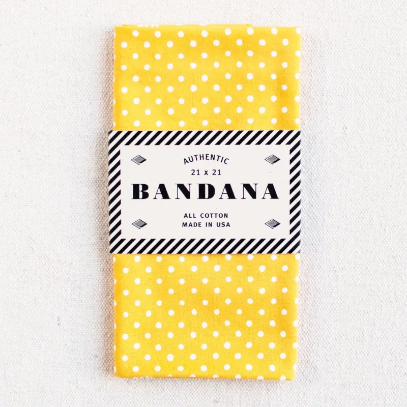 Golden Yellow Polka Dot Bandana sold by Abracadana