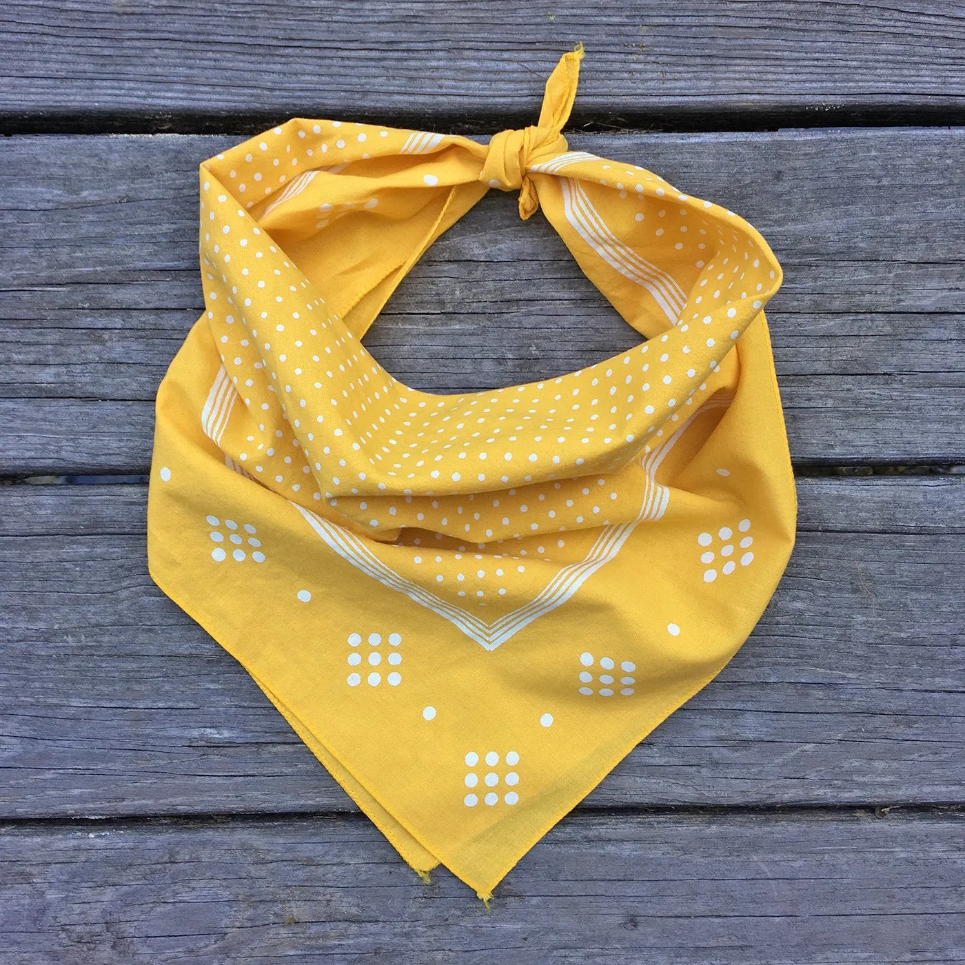 Golden Yellow Polka Dot Bandana sold by Abracadana product image thumbnail 3