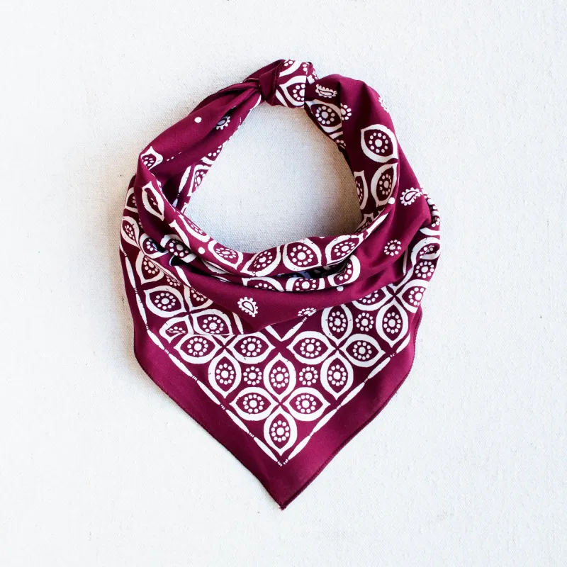 Wine Paisley Eye Bandana sold by Abracadana