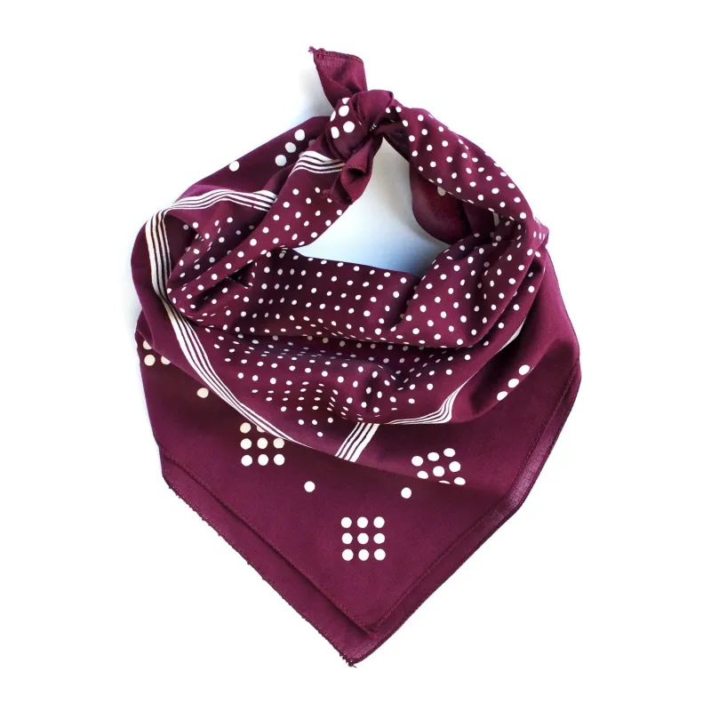 Wine Polka Dot Bandana sold by Abracadana