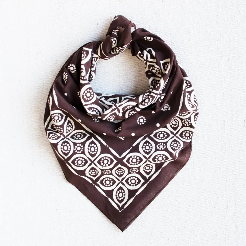 Brown Paisley Eye Bandana sold by Abracadana