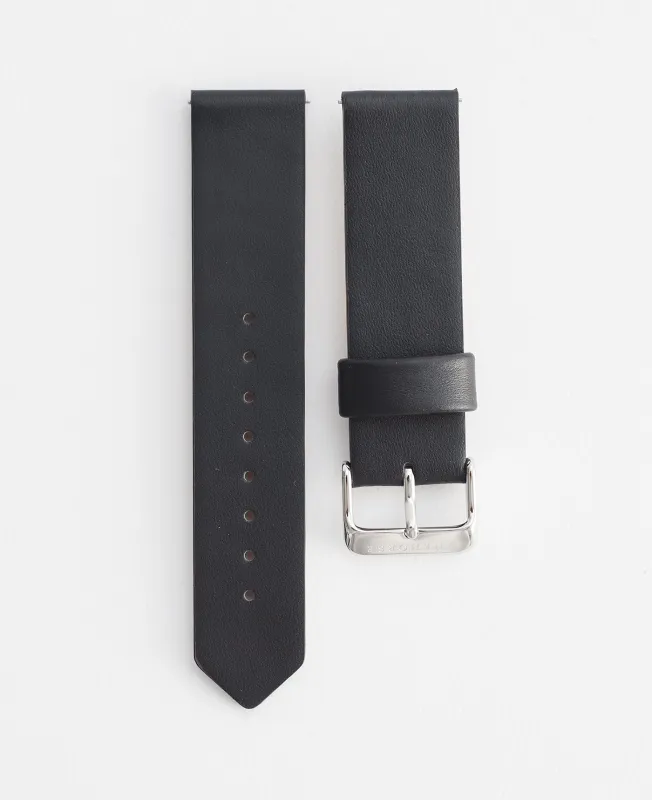 The 20mm Original: Black Leather / Silver Strap made by The Horse
