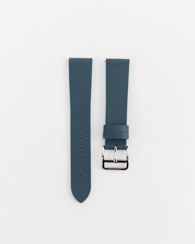 The 18mm Dress Watch Strap: Stonewash Leather / Polished Silver Strap made by The Horse