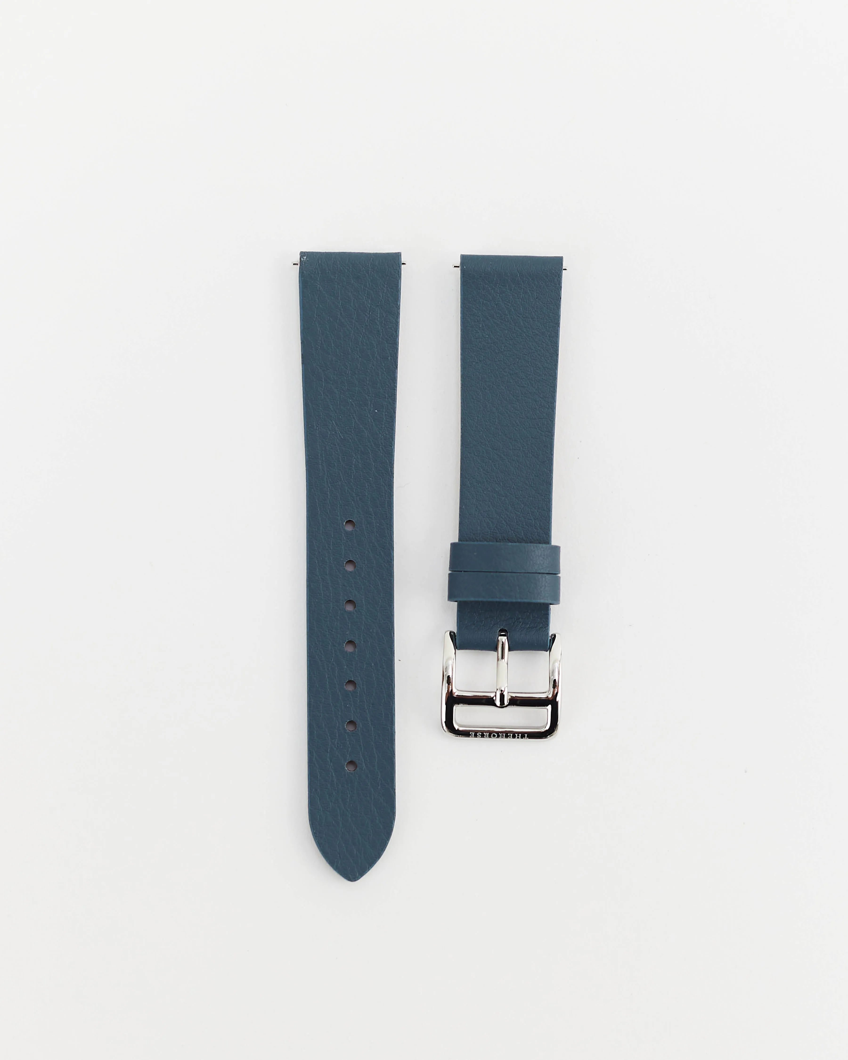 The 18mm Dress Watch Strap: Stonewash Leather / Polished Silver Strap sold by The Horse