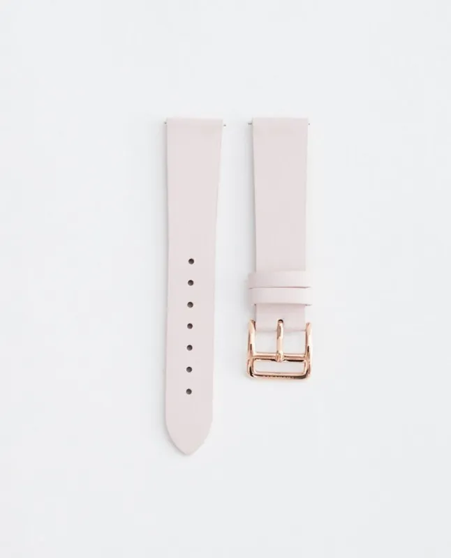 The 18mm Dress Watch Strap: Pink Leather / Rose Gold Strap made by The Horse