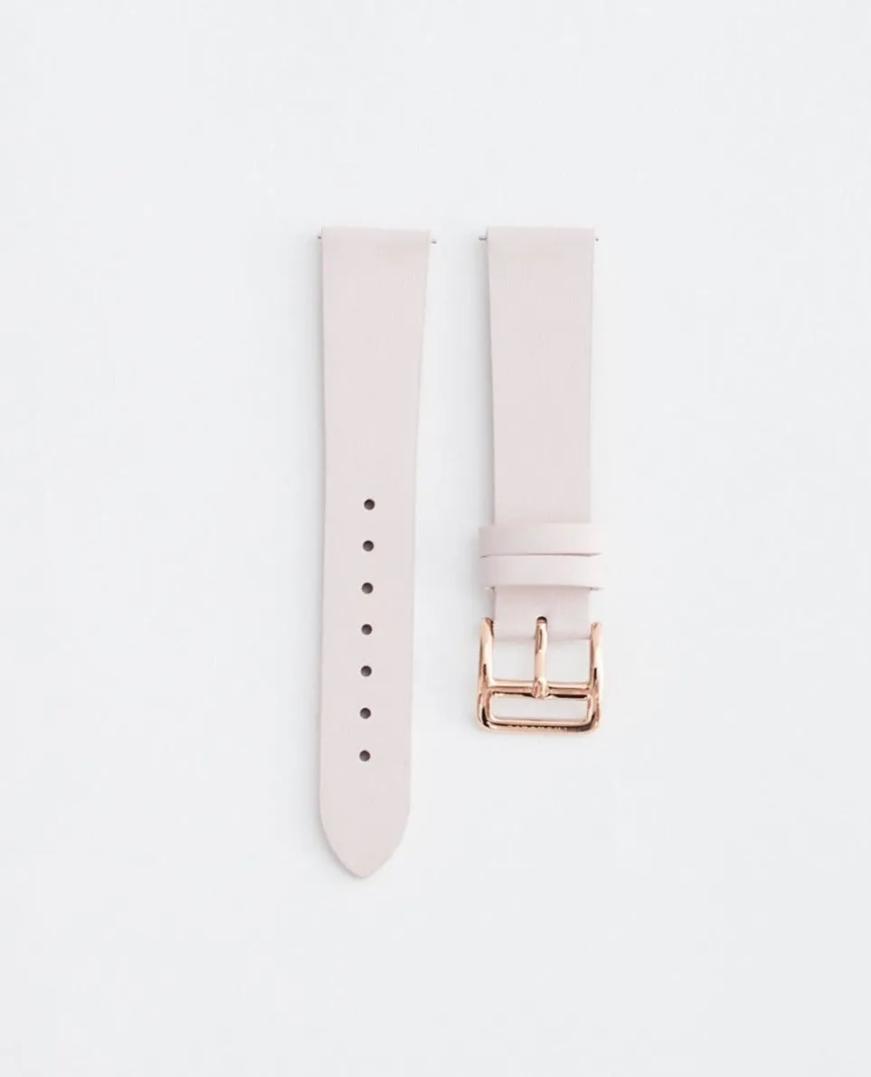 The 18mm Dress Watch Strap: Pink Leather / Rose Gold Strap sold by The Horse