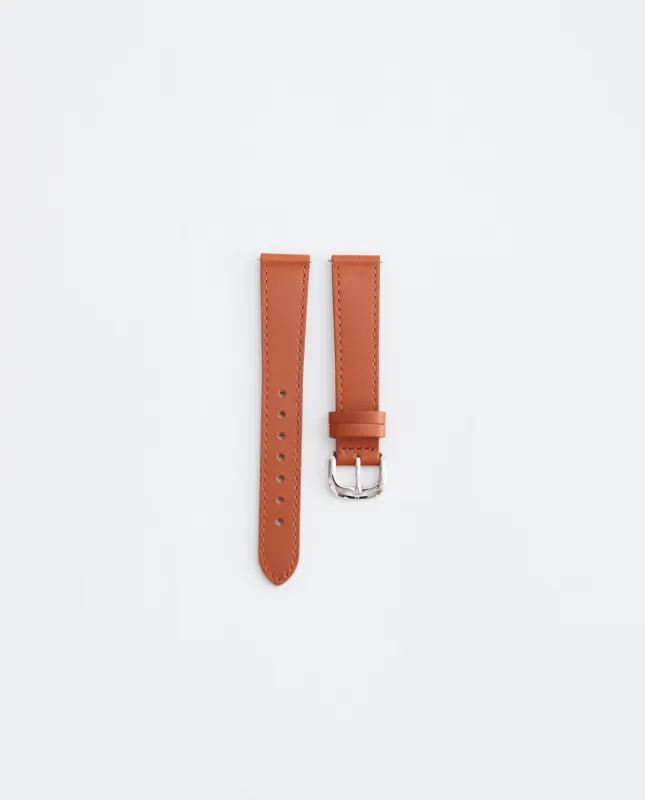 The 16mm Classic Strap: Tan / Polished Silver made by The Horse