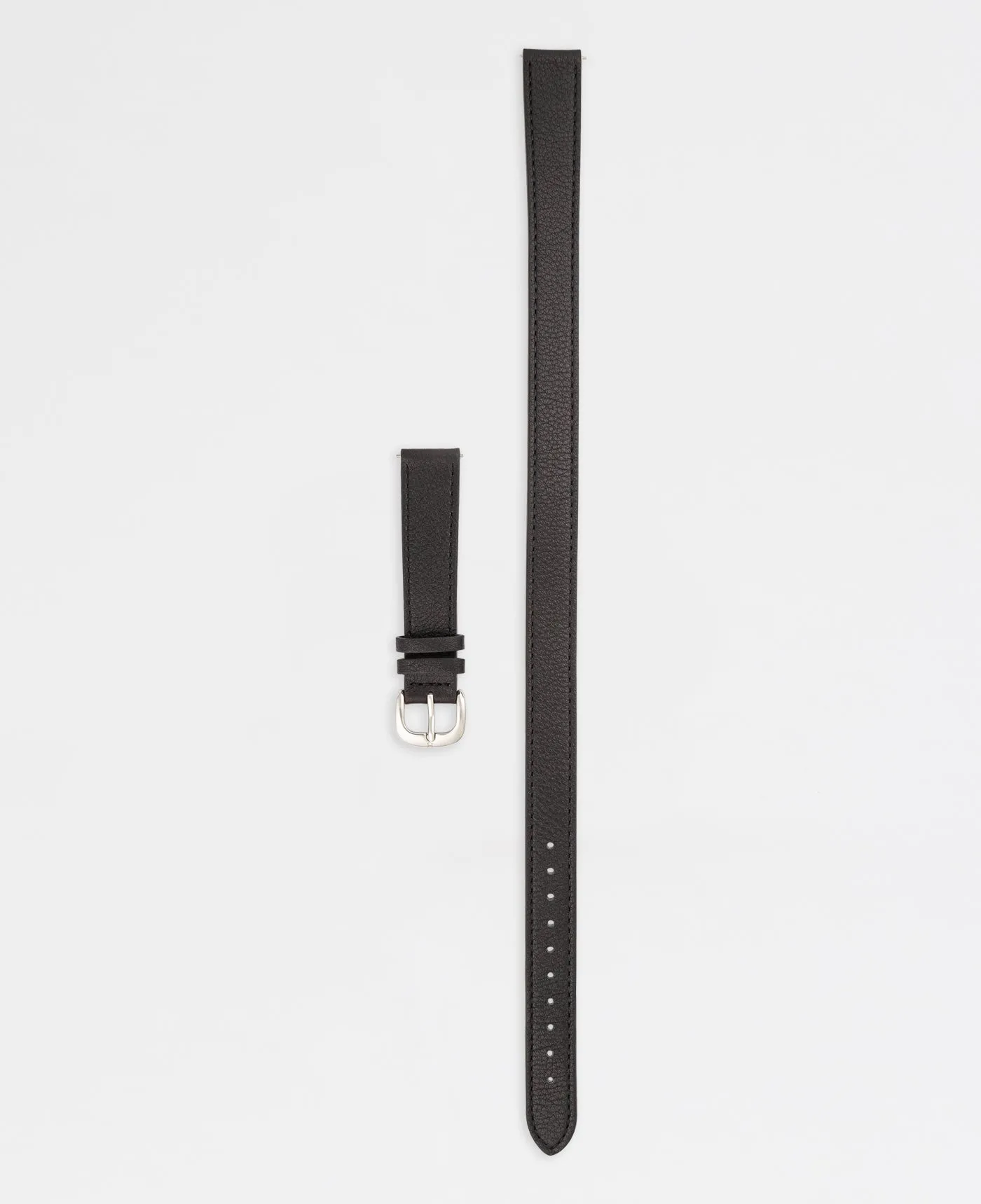 The 16mm Classic Strap: Black Bracelet/ Silver sold by The Horse