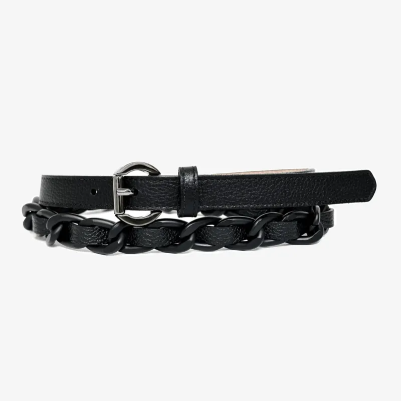 Mikke Pebbled Black/Black Chain - 28 sold by Brave Leather