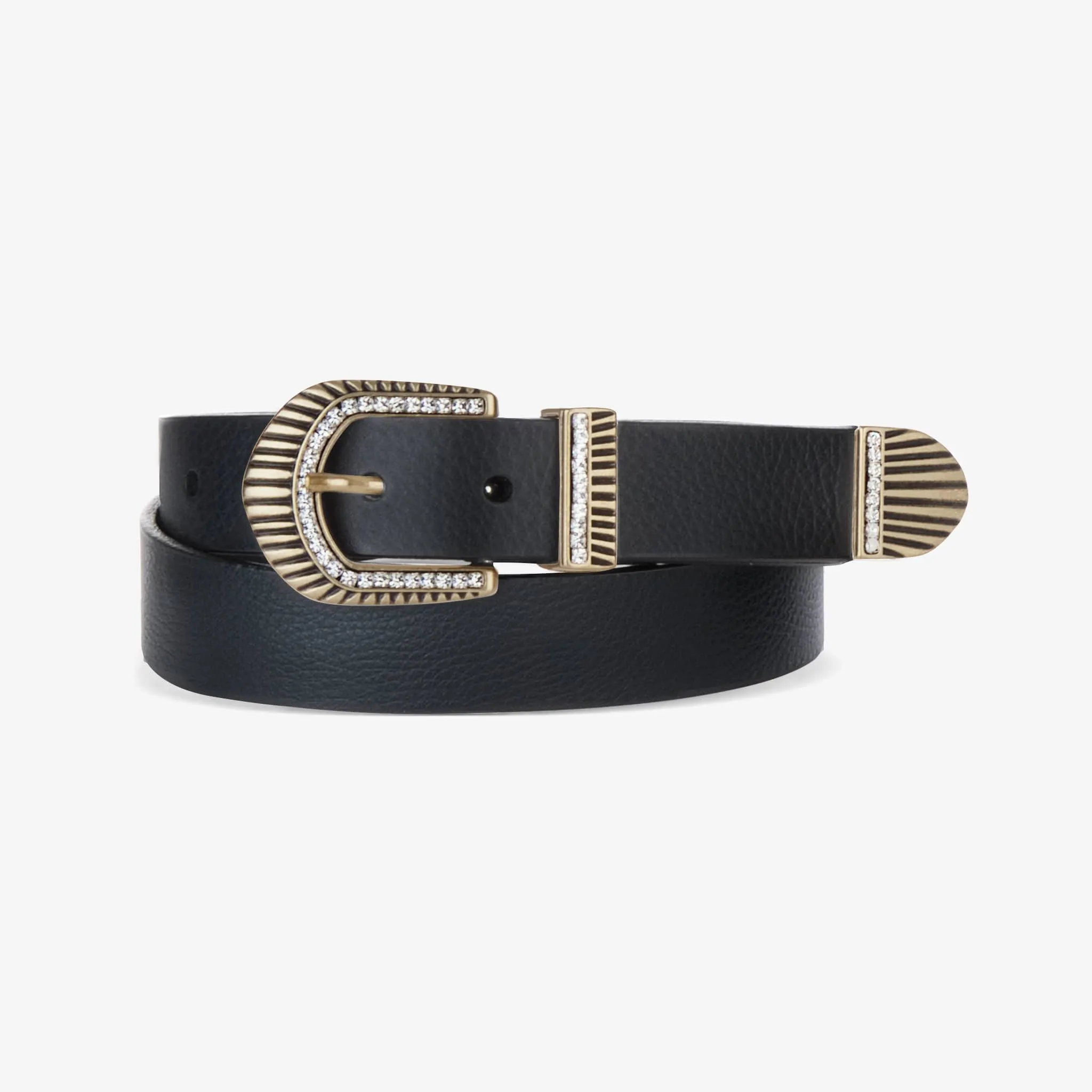 Mylah Crystal Black/Gold Pebbled - 30 sold by Brave Leather