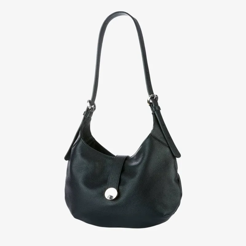 Luna Pebbled - Black/Silver sold by Brave Leather