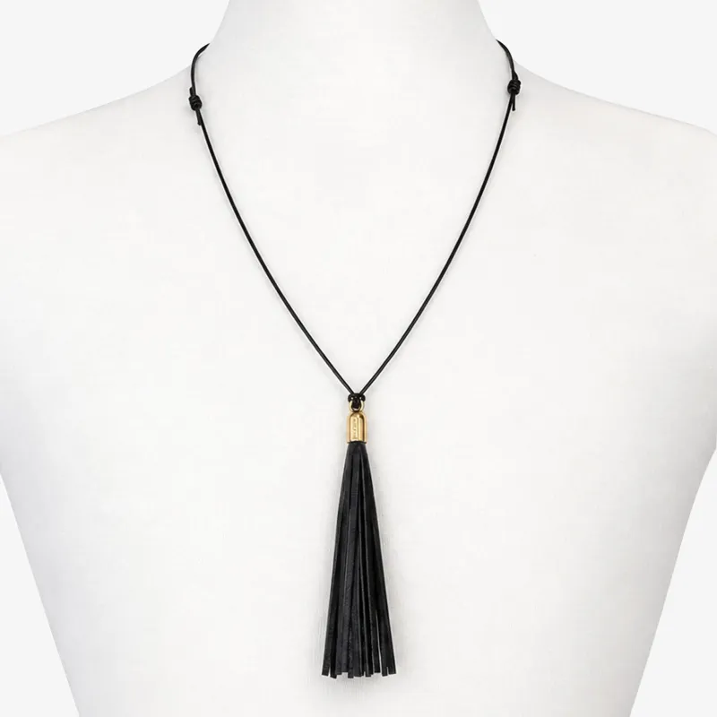 Tara Fringe Tassel Necklace made by Brave Leather
