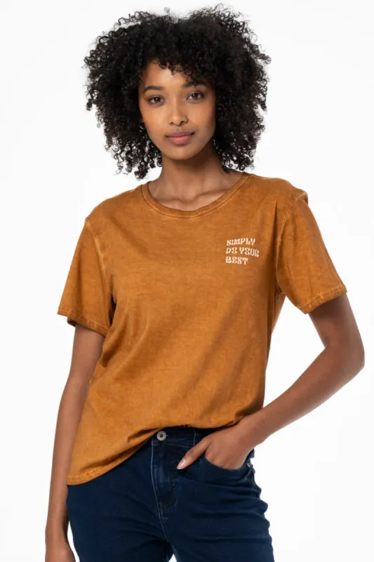 Organic Dye Statement T-Shirt _ 141563 _ Tan sold by Refinery