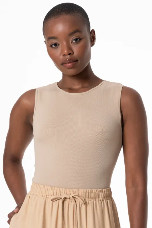 Seamless Bodysuit _ 145792 _ Stone sold by Refinery