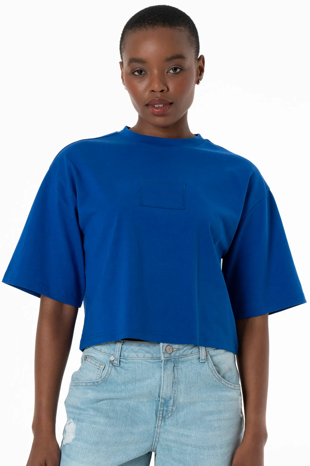 Boxy T-Shirt _ 143238 _ Blue sold by Refinery