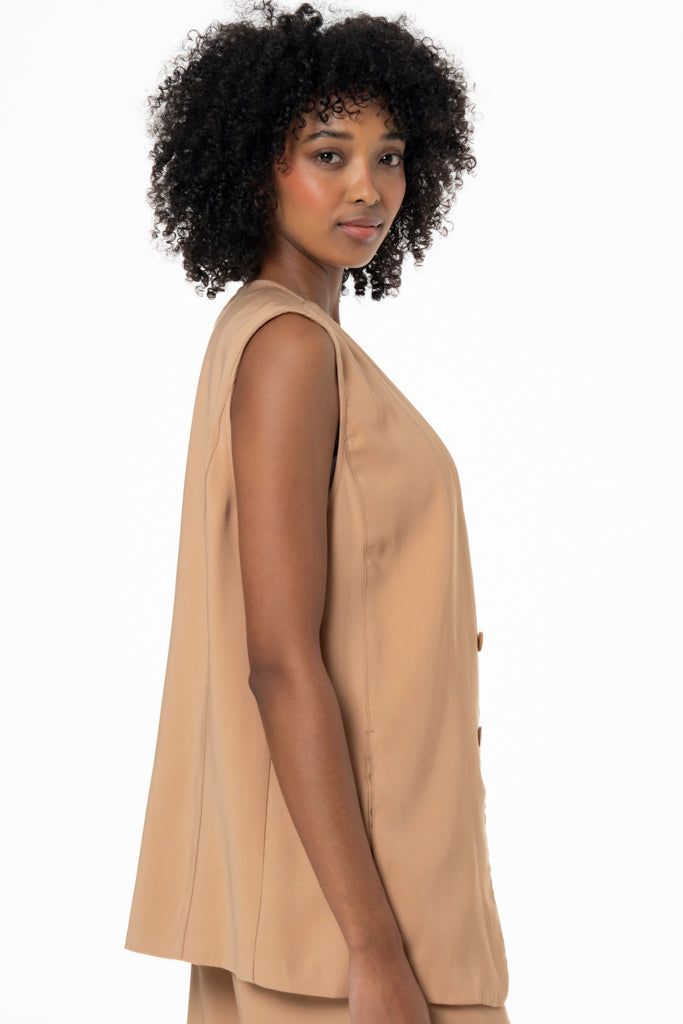 Longer Length Waistcoat _ 141225 _ Tan sold by Refinery product image thumbnail 5