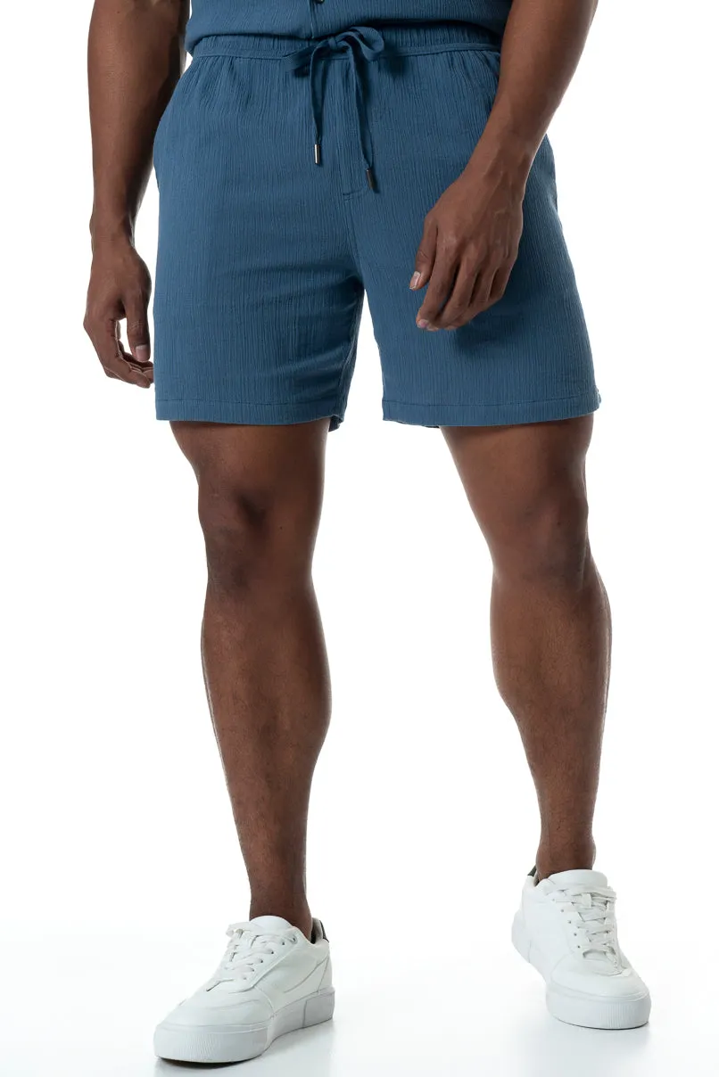 Pull On Shorts _ 150437 _ Blue sold by Refinery