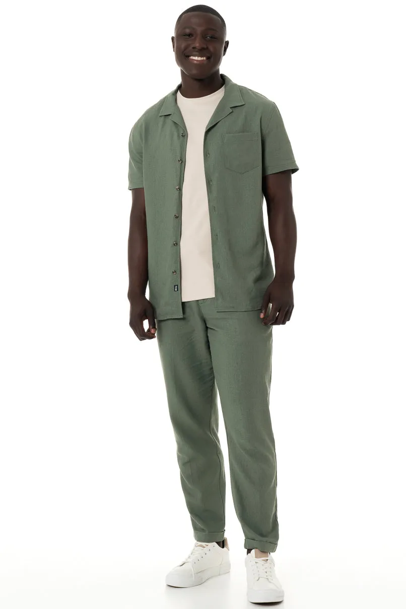 Linen Shirt _ 150422 _ Fatigue sold by Refinery