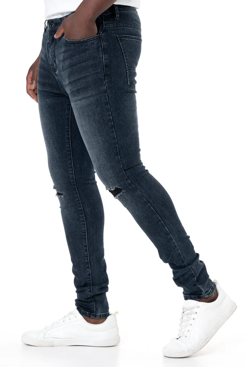 Rf10 Rip & Repair Skinny Denim Jeans _ 140452 _ Dark Blue sold by Refinery product image thumbnail 2