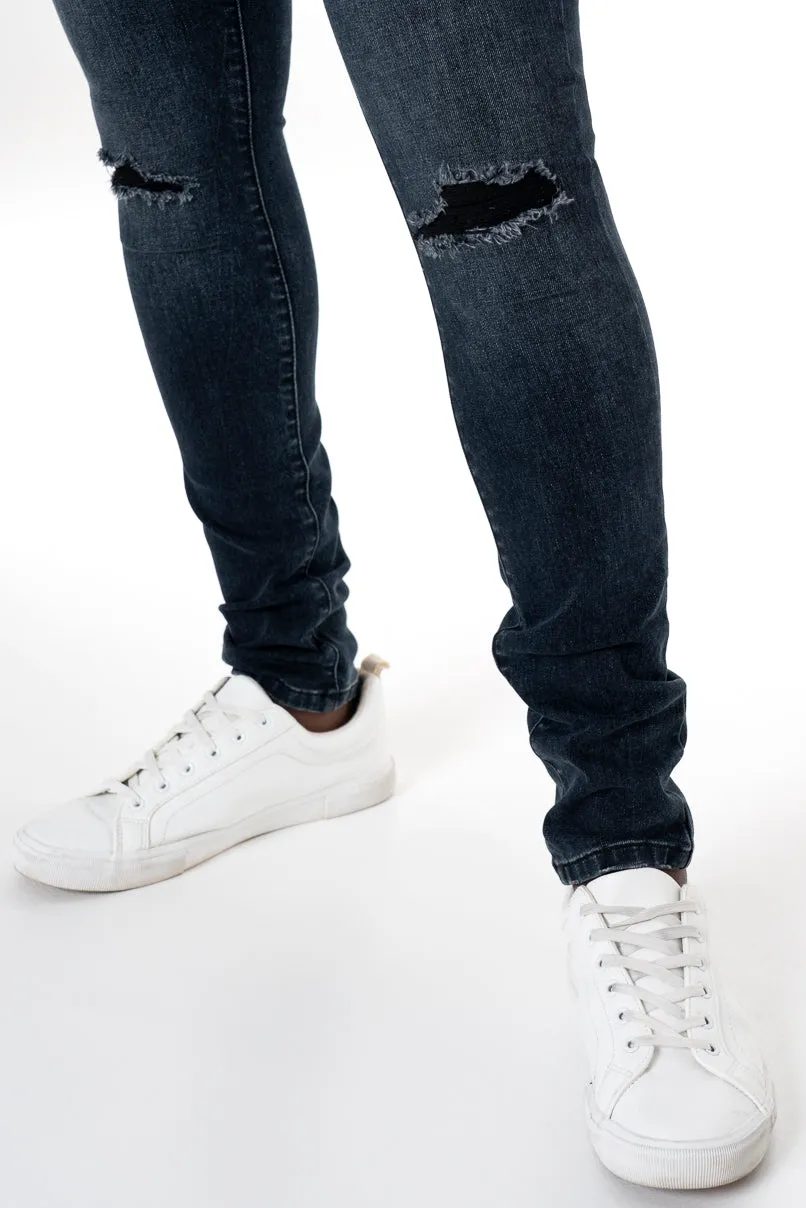 Rf10 Rip & Repair Skinny Denim Jeans _ 140452 _ Dark Blue sold by Refinery product image thumbnail 3
