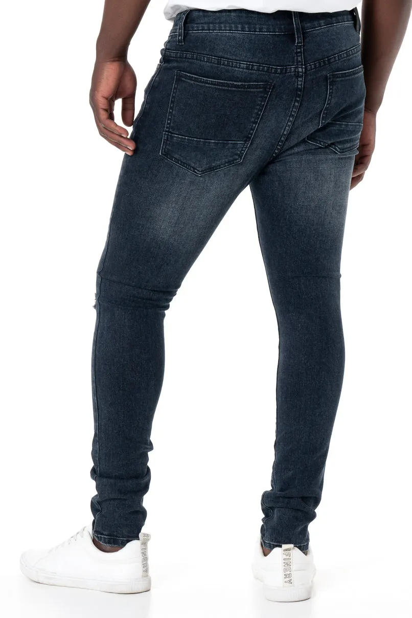 Rf10 Rip & Repair Skinny Denim Jeans _ 140452 _ Dark Blue sold by Refinery product image thumbnail 5
