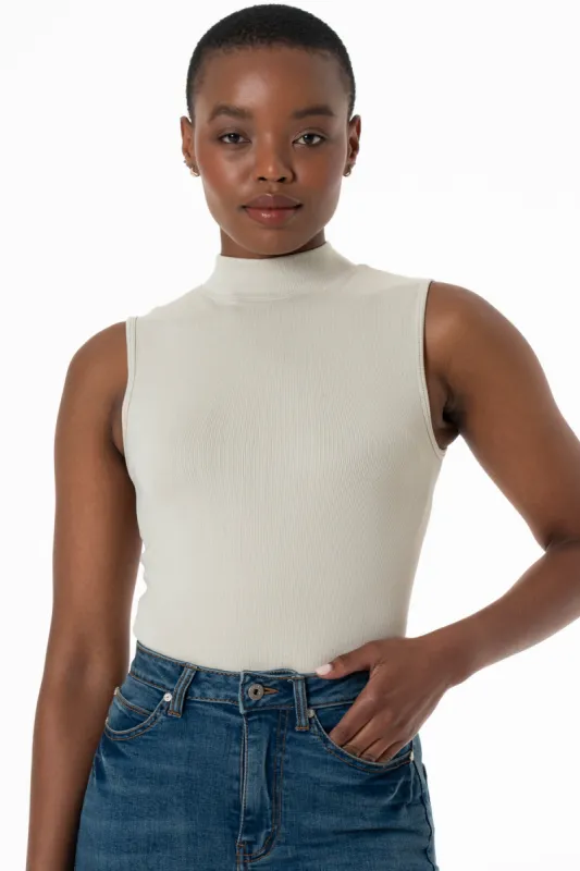 Hi-Neck Bodysuit _ 143196 _ Brown sold by Refinery