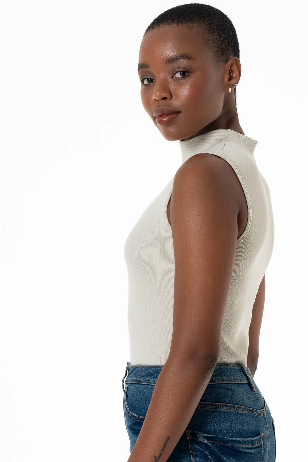 Hi-Neck Bodysuit _ 143196 _ Brown sold by Refinery product image thumbnail 3