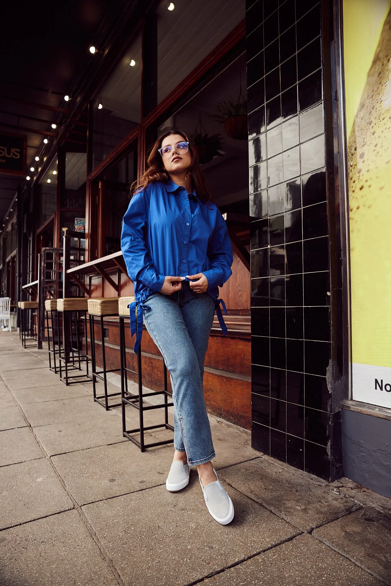 Drawstring Shirt _ 144171 _ Blue sold by Refinery product image thumbnail 2