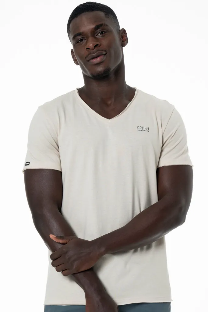 V-Neck T-Shirt _ 141370 _ Cement sold by Refinery