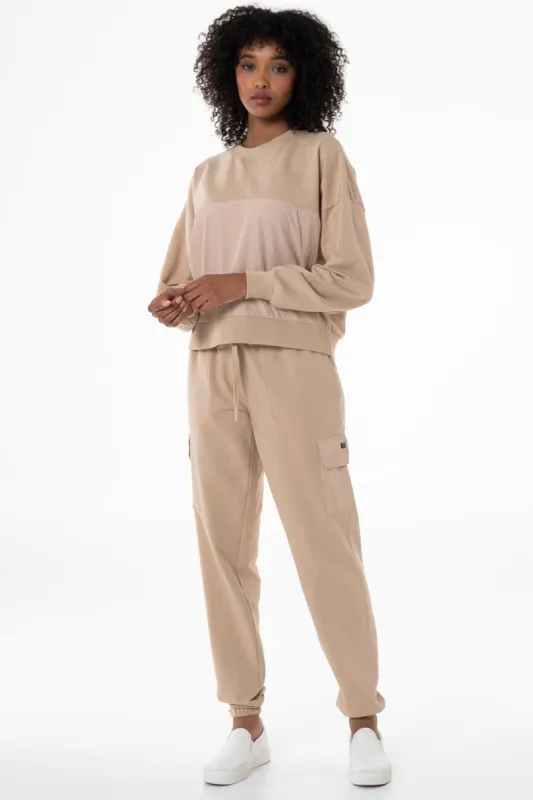 Cargo Fit Track Pants _ 144099 _ Stone sold by Refinery